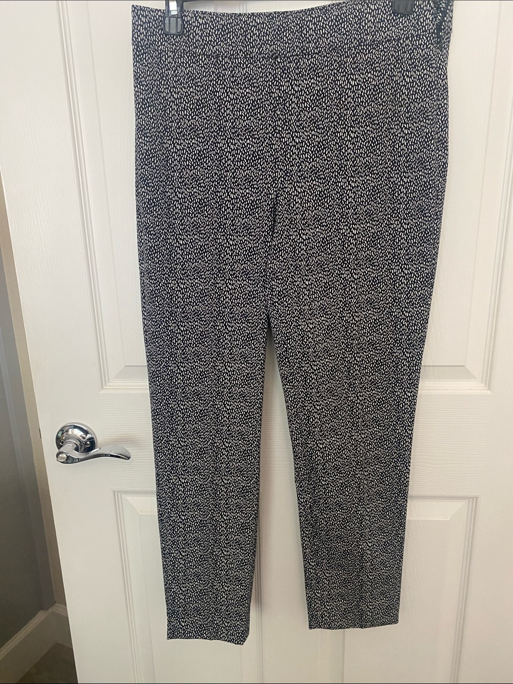 Talbots Black and White Printed Straight Leg Pants